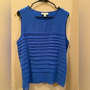 Dana Buchman, Royal blue sleeveless blouse